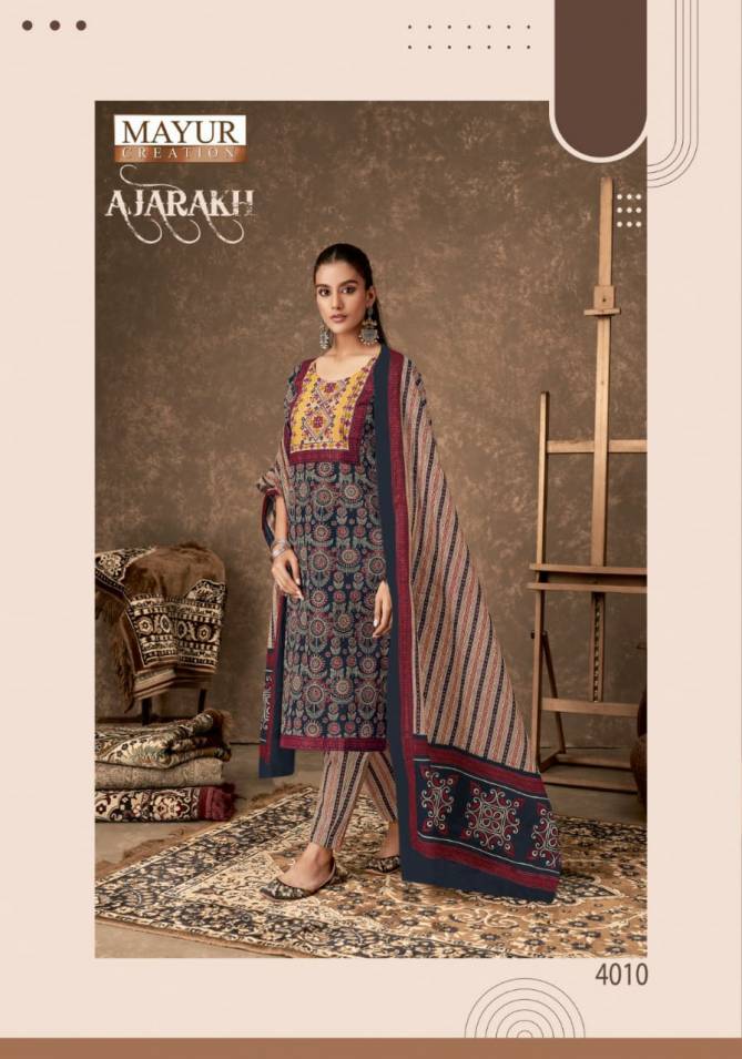 Ajarakh Vol 4 By Mayur Cotton Printed Kurti With Bottom Dupatta Wholesale Shop in Surat 
